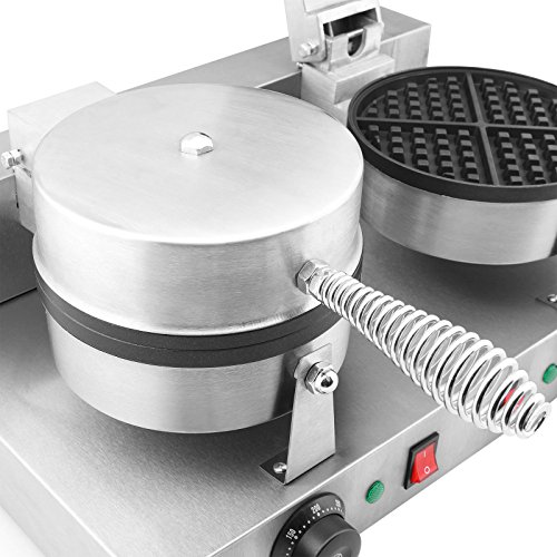 Foodking Waffle Baker Waffle Iron Waffle Maker Electric Waffle Maker 2 Plates Round Belgian 2400W For Commercial Home Use (Double Plates) #TOP6