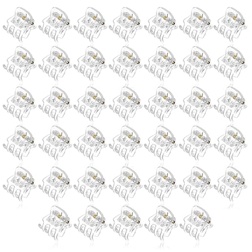 DOPENSPI 40 sztuk mini spinek do włosów, 1,5 cm, małe ozdoby do włosów, przezroczyste spinki do włosów z tworzywa sztucznego, akcesoria do stylizacji włosów dla kobiet i dziewcząt