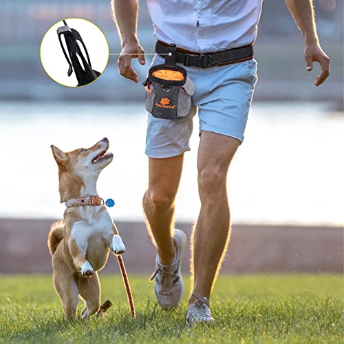 AMZNOVA Leckerli-Tasche für Hunde, Haustier-Trainingstasche für kleine bis große Hunde, Leckerli-Tragetasche mit verstellbarem Bund & Kotbeutelspender für Spaziergänge