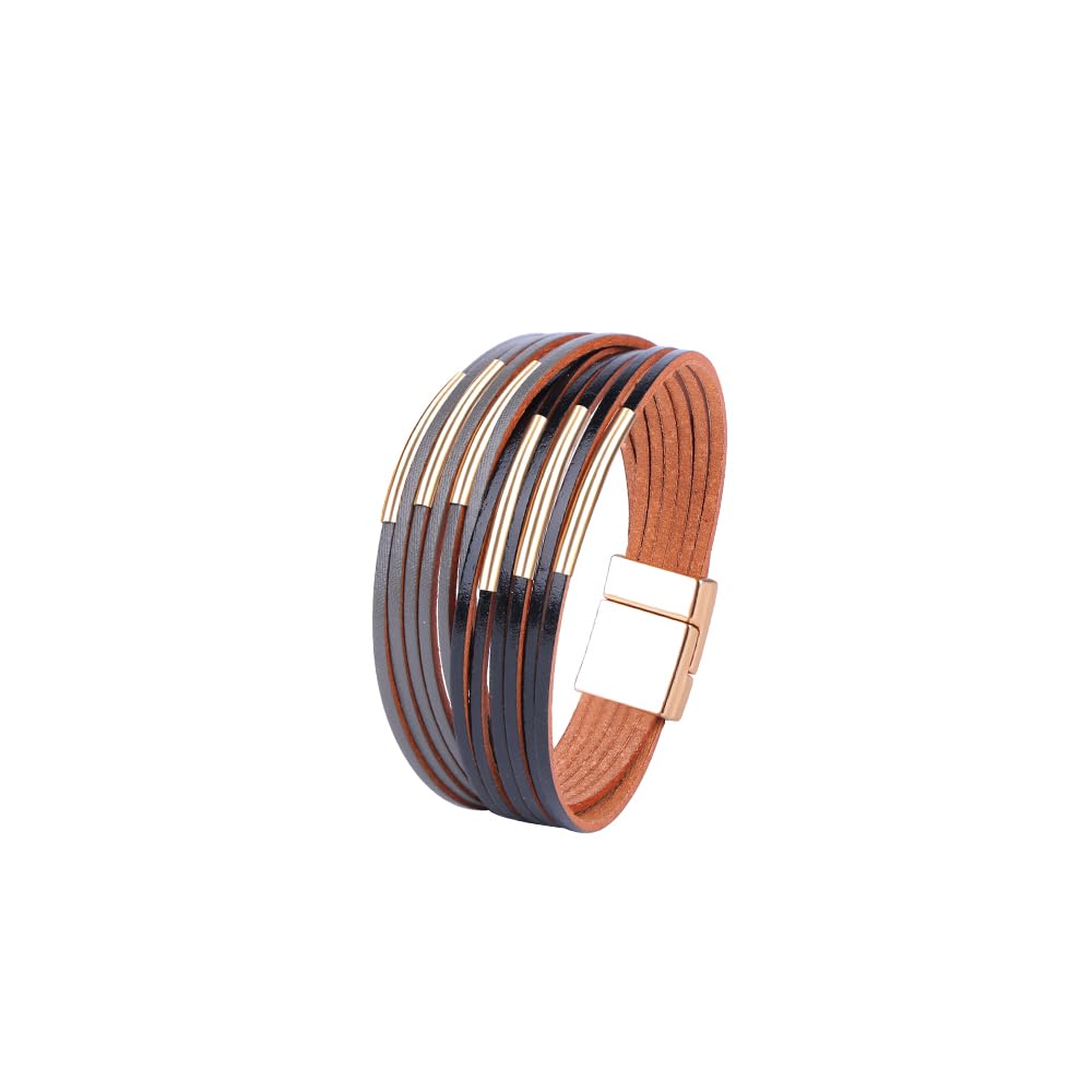 VANSZA Lederkette Echtes Leder Halskette Edelstahl Verschlus