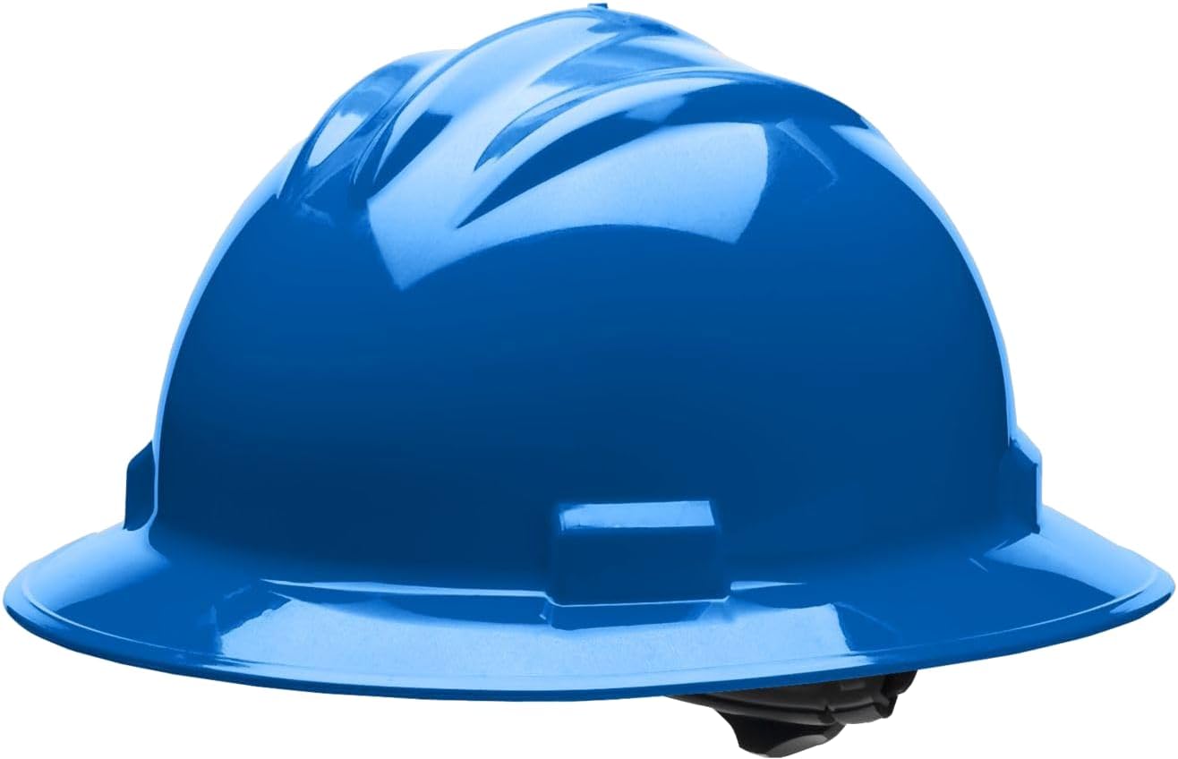 Bullard 3-Rib S71 Full Brim Safety Hard Hat with 4-Point Ratchet Suspension and Cotton Brow Pad