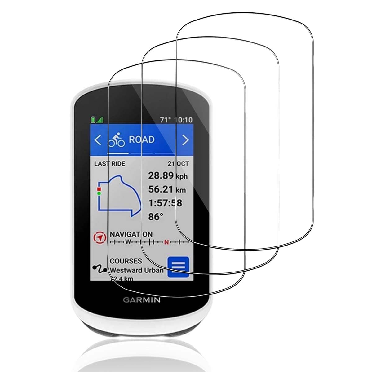 Locofun Protezione Schermo per Garmin Edge Explore 2, 3 Pezzi HD Trasparente Pellicola Protettiva 9H
