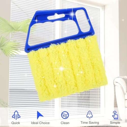 Image of 2pcs Blind Cleaner Tool Microfiber Window Blind Duster for Cleaning 7 Finger Washable Mini Blinds Cleaner Duster Tool for Wood Air Conditioner Vent Fans Venetian Shades Dust Dirt Cleaning