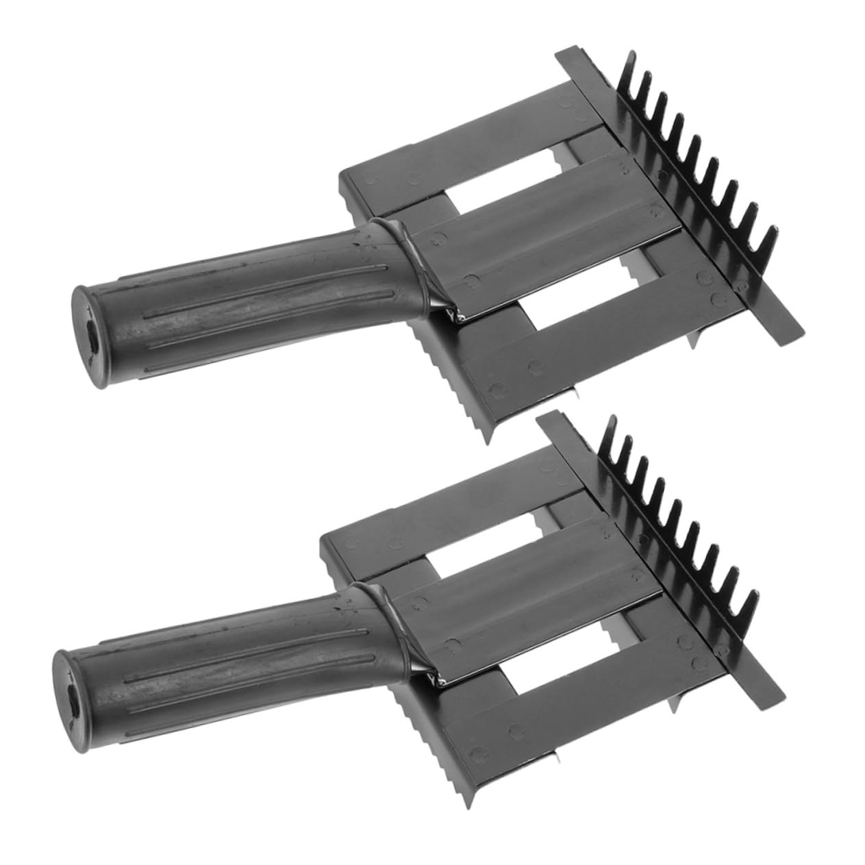 Cepillo para Caballos de Metal para Limpieza y Cuidado, 2 Piezas | Negro, Agarre Ergonómico, para Crin y Rabo, Uso en Caballos y Ganado, Formato Práctico