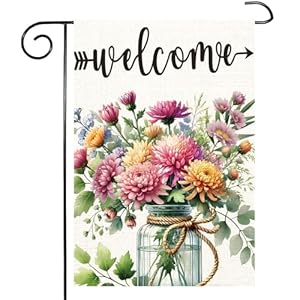 Spring Summer Floral Welcome Garden Flag Double Sided Floral Mason Jar 12x18 Inch ,Seasonal Holiday Flag Farmhouse Yard Outdoor Flag Seasonal Welcome Yard Outdoor Flag Outdoor Decoration Spring Summer Floral Welcome Garden Flag Double Sided Floral Mason Jar 12×18 Inch Seasonal Holiday Flag Farmhouse Yard Outdoor Flag Seasonal Welcome Yard Outdoor Flag Outdoor Decoration