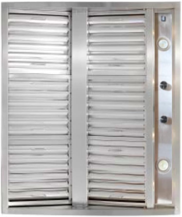 Blaze 36-Inch Stainless Steel Outdoor Vent Hood | 1000 CFM 4-Speed Blower | Extra-Deep Design for Full Grill Coverage | Commercial Baffles | LED Control Lighting | BLZ-36-VHOOD