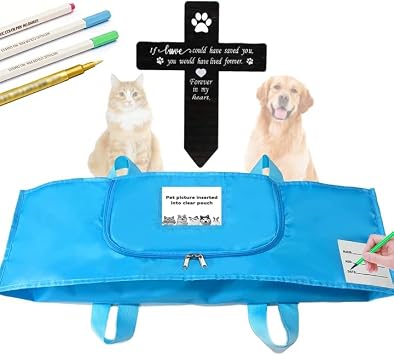 Eco-Friendly Pet Casket Body Bag, Pet Burial Box with Dignity, Dog Casket for Burial and Cremation by Customizing with Your Own Words for All Pets - Dogs, Cats, Rabbits and More.L