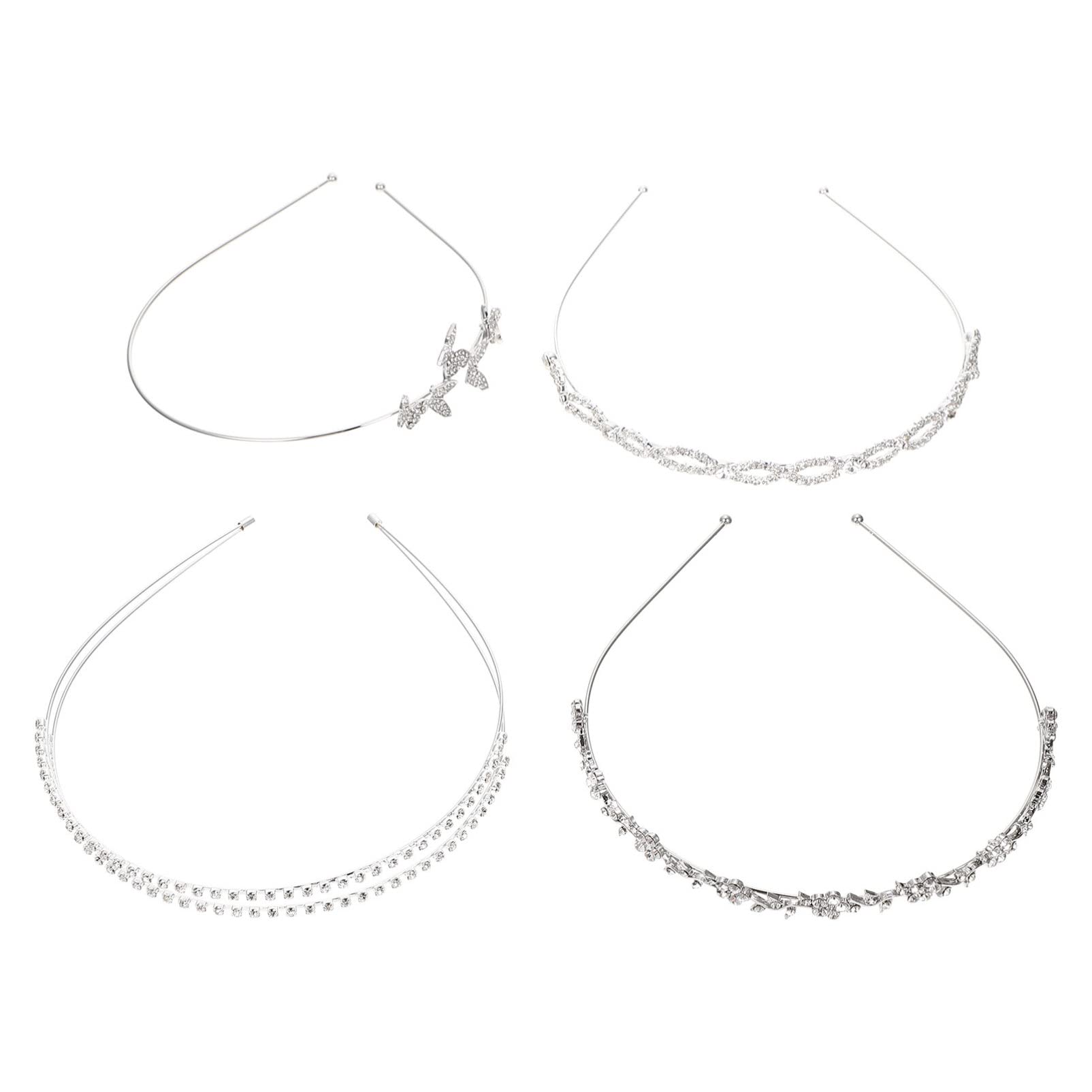 4 Uds. Diademas de boda con diamantes de imitación for novia, damas de honor, corona de cristal, piezas for el cabello nupcial for mujeres y niñas, accesorios for el cabello belleza