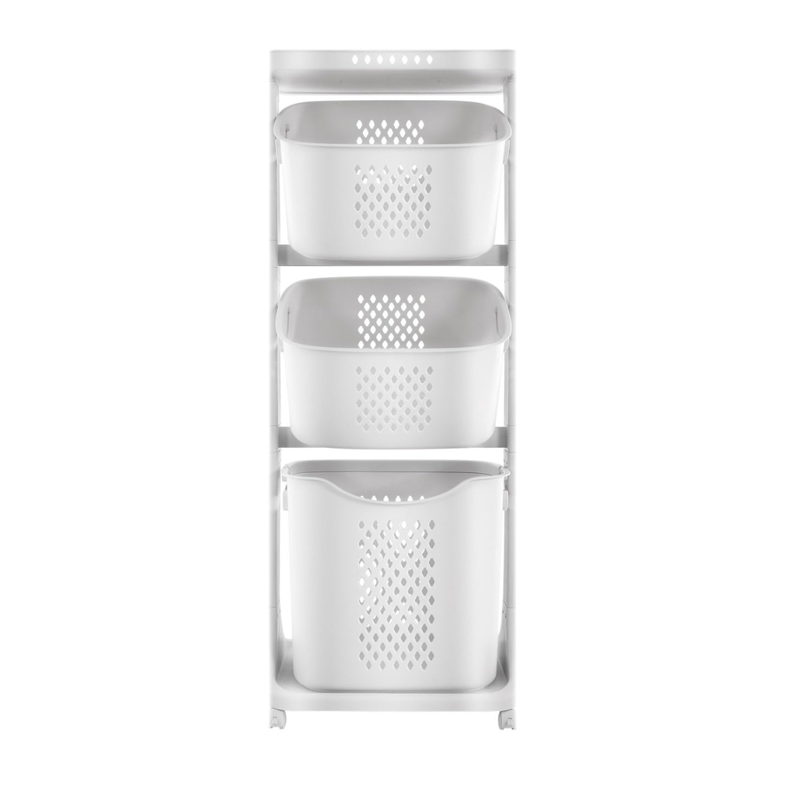 Laundry Trolley 3-Tier Laundry Basket Rolling Cart