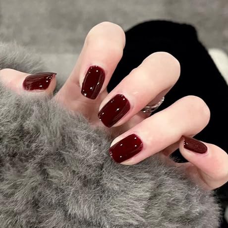 576 Pieces(24 Colors) Long False Nails Round Fake Nail Full Cover Artificial Acrylic Nails Tips Press on Nails for Women Girls DIY Nail Art Design (Short Square False Nails - Image 4
