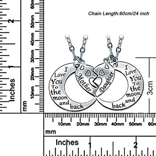 YOUFENG Gifts for Mom I Love You to the Moon and Back Mother Daughter Women Necklaces Pendant Mothers Day Gifts2