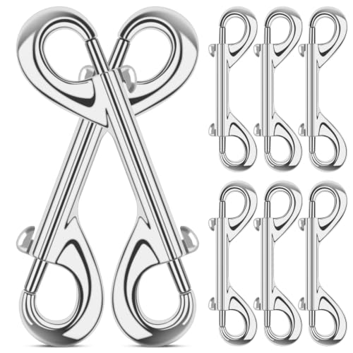 ERKOON 3.5 inch Double Ended snap Hooks 110lbs Metal Clips Load Capacity Zinc Alloy Double Sided Clips Heavy Duty Trigger Snap for Dogs Leashes/Water Bucket/Horse Feed/Hammocks Bolt snap (8)