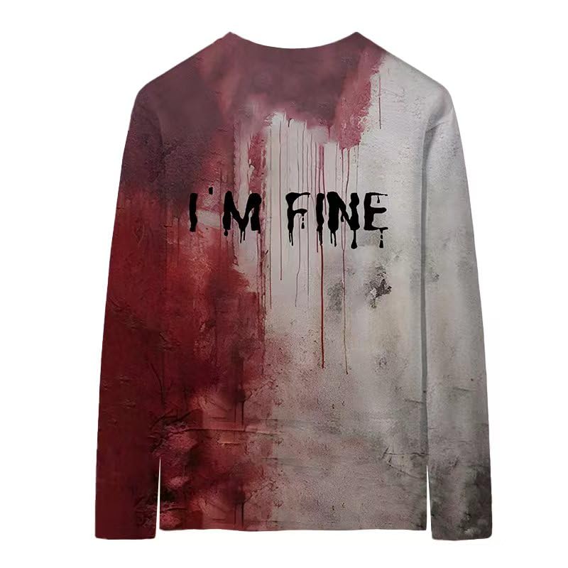 Problem Solved Bloody Long Sleeve Shirt I'm Fine Tshirt Halloween T-Shirt for Adult Men Women2