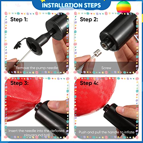 Sumind 12 Pcs 10 Inch Playground Ball Inflatable Kickballs Bouncy Dodgeball For Kids And Adults,Handball With Air Pump And 2 Mesh Drawstring Bags For Ball Games, Gym, Outdoor, School (Rainbow) #TOP3