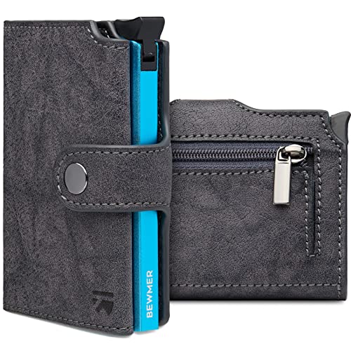 BEWMER 2 Shielded Credit Card Wallet for Men & Women | Anti-Cloning Protection Slim Rfid Wallet For Men | Credit Card Holder Minimalist Mens Wallet with Money Clip & Coin Holder