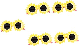 5 Pares De Óculos De Sol Óculos De Sol De Coração Amarelo Lindos Óculos De Sol Redondos Óculos De Sol Decorativos Óculos De Sol Florista Óculos De Sol De Girassol Óculos De Festa