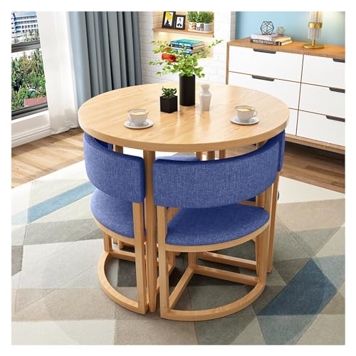 Juego de mesa de comedor redonda pequeña y silla para oficina, recepción, conferencia, ahorro de espacio para apartamento, balcón, salón, salón de belleza, café, entrenamiento, seminario, sala de