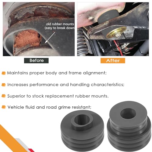 image for Yoursme KF04050BK Silicone Body Mount Bushing Kit Compatible with Ford