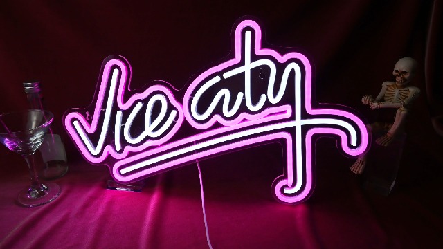 Amazon.com: NXYX Vice City Neon Sign Pink Led Sign for Bedroom