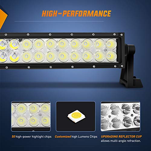 Nilight - 15026C-A LED Light Bar 52Inch 300W Spot Flood Combo LED Driving Lamp Off Road Lights LED Work Light for Trucks Boat Jeep Lamp,2 Years Warranty - Image 4