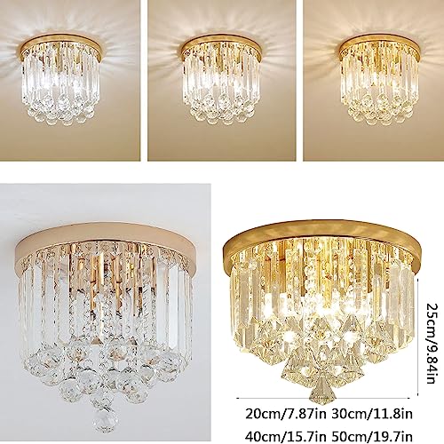 Lustre plafond cristal K9 arrondi pour éclairer un plafond bas - 4