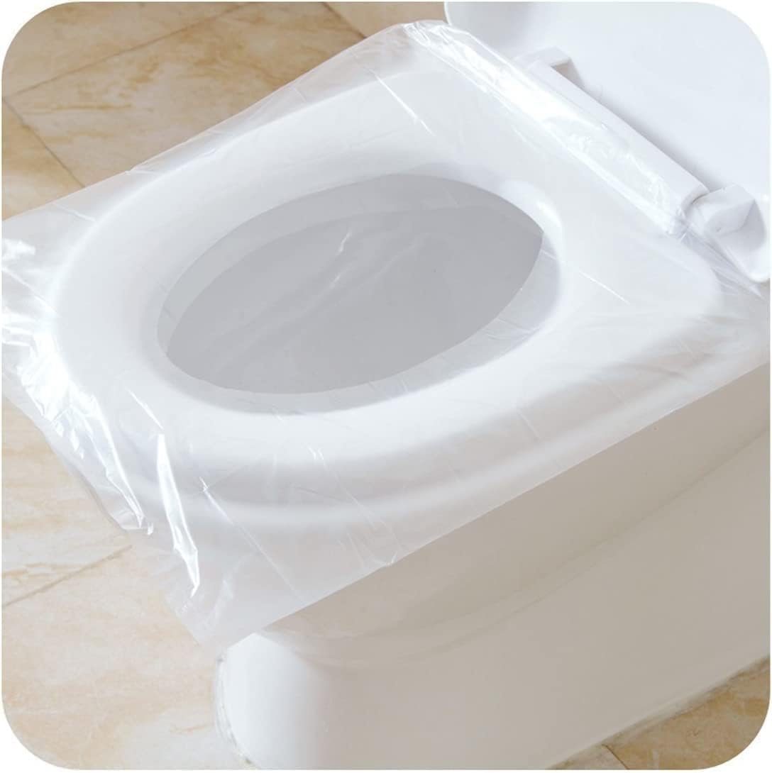 50 PCS Travel Disposable Toilet Seat Cover Softyearn Waterproof Portable WC Pad Toilet Mat for Baby Pregnant Mom, Public Bathroom Independent Packing