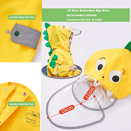 Image of Kids Poncho Raincoats Waterproof Rain Jacket Hooded Toddler Boys Girls Suit Reusable Rainwear All in One Easy to Dry