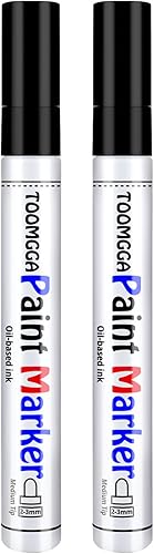 TOOMGGA Rotuladores permanentes negros para pintura a base de aceite, impermeables, para madera, neumáticos de coche, pintura de roca, vidrio,