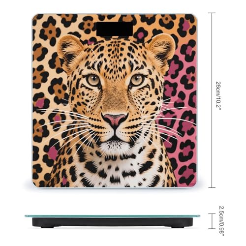 Báscula de baño digital con diseño estampado de leopardo miniatura 2