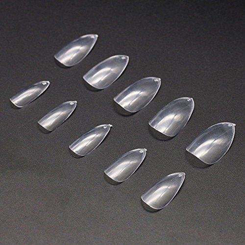 Künstliche Fingernägel aus Acryl, oval, mandelförmig, Nagelkunst für zuhause, Nagelverlängerung (Naturweiß), 500 Stk. – Bild 4