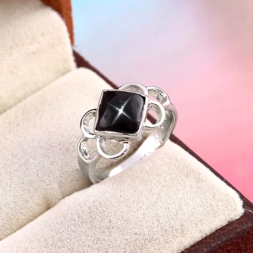 Generic Black Star Sapphire Ring Statement Handmade Ring 925 Sterling Silver Stackable Ring Promise Unique Ring3