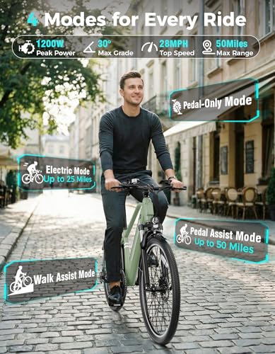 Jasion 26″ Electric Bike for Adults, Internal Removable