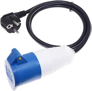 32A CEE Socket EV Charger Connector EVSE Schuko Plug UK Plug to CEE Socket for Electric Vehicle Car Charger Station Type 2(CEE-SCHUKO 1M)