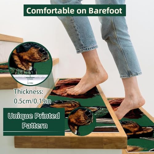 Tapis d'escalier antidérapant pour chiens 76,2x20,3 cm avec adhérence renforcée vert - 3