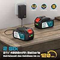 SEESII Akku Kettensäge 8 Zoll, Mini Kettensäge mit Akku 2x4000 mAh mit Ölsystem und Ersatzkette, Astsäge Akku Für Gartenarbeit und Brennholz, M8 Pro – Ansicht 4