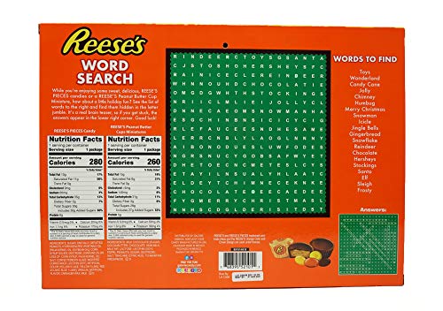 Reese's 2024 Holiday Countdown Christmas Advent Calendar with Reese's Peanut Butter Cups and Candy Pieces, 1.76 oz