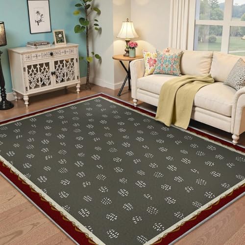 Tapis de lit géométrique minimaliste gris foncé 120x180 cm