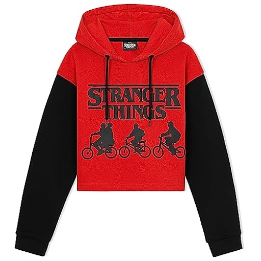 Stranger Things Sudadera Niña y Adolescentes 9-16 Años Sudadera con Capucha Regalos Cumpleaños Niños Colegio (Rojo/Negro, 14-15 Años) | Ya disponible en tu tienda friki favorita! En mundofriki.es!