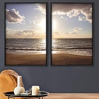 2 Piece Framed Canvas Wall Art Sunset Canvas Prints Home Artwork Decoration for Living Room,Bedroom - 16
