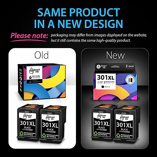 Smart Ink Remanufactured Ink Cartridge Replacement for HP 301XL 301 XL (2 Black Combo Pack) use with Envy 4500 4504 5530 DeskJet 2540 3050 2510 1510 1000 1050 2050 3050A Officejet 2620 2622 4630 - Image 2