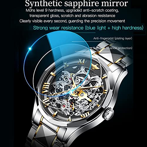 OLEVS Men's Casual Fashion Waterproof Gold Stainless Steel Band Quartz Gold Watches Gifts for Men