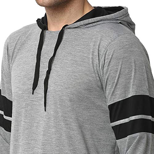 Image of Mack Jonney Cotton Blend Night Suit Co-ord Set for Men with Hodded Full Sleeve T-Shirt and Track Pant-VJ-MNS-TTP-GROUP21