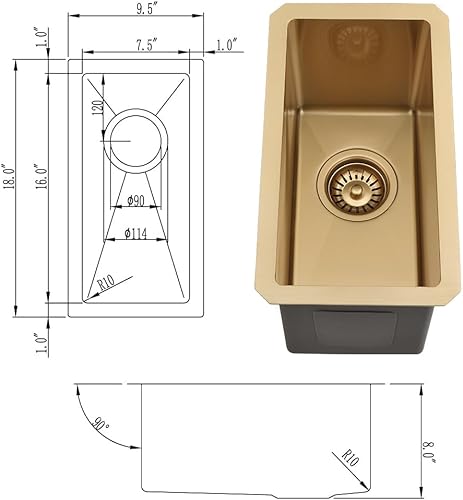Vista 66 de Fregadero de barra de 21 pulgadas Undermount-VASOYO - Fregadero de cocina de montaje inferior de 21 x 17 pulgadas, estación de trabajo, barra