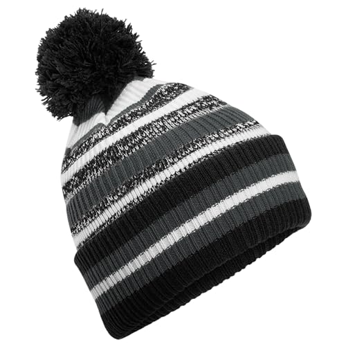 Beechfield - Multi-Sport Fan Beanie Beanie with Double Layer Knit and Pom Pom - Beanie Hat Men, Beanie Hats for Women, Winter Hat, Thermal Hat, Pom Pom Hat - Contains Recycled Polyester