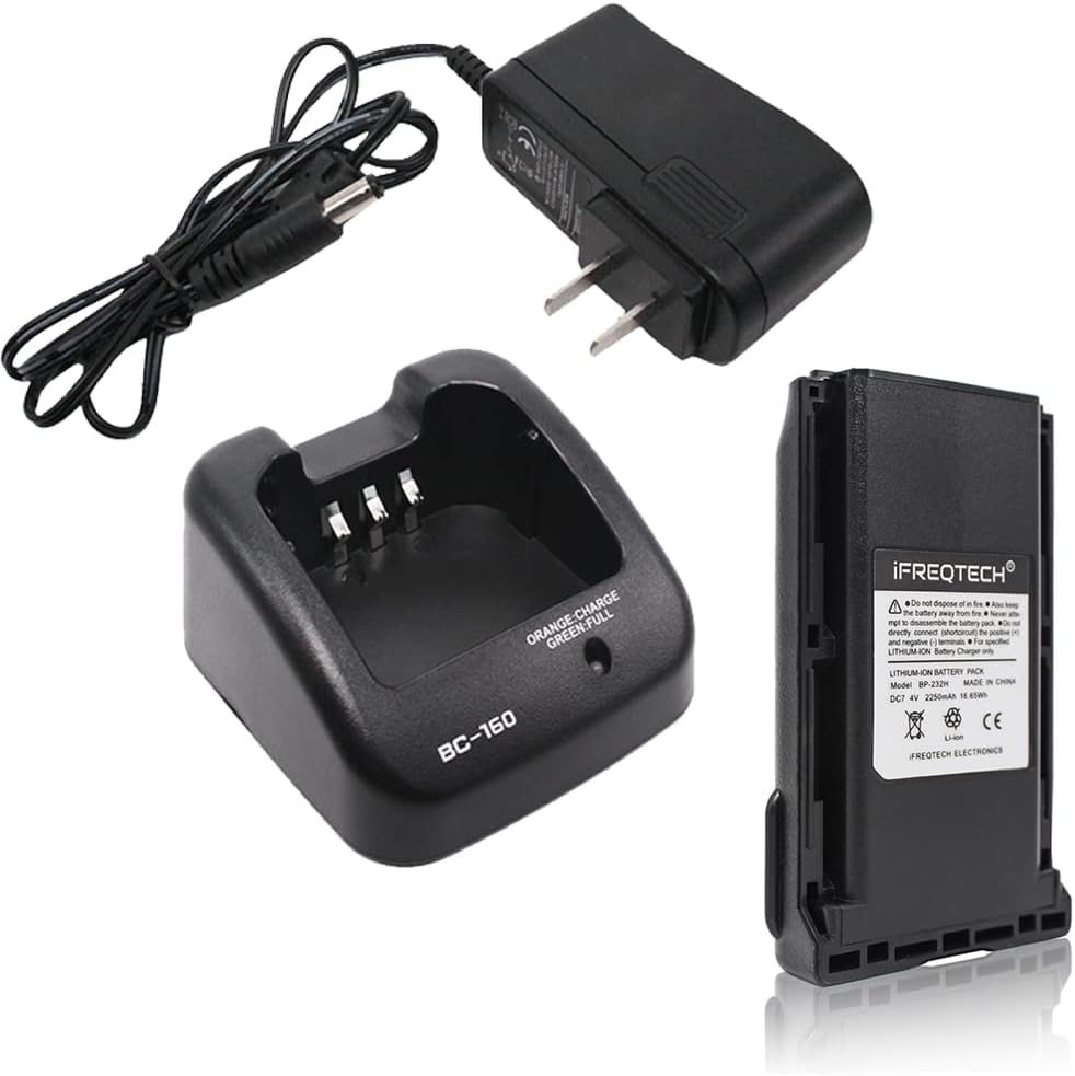 BP232H 2250 mAh Li-ion Battery & BC-160 Charger for Icom Portable Radio IC-A14 IC-F15 IC-F3011 IC-F4011 IC-F3161 F14 F24 F3011 F4011