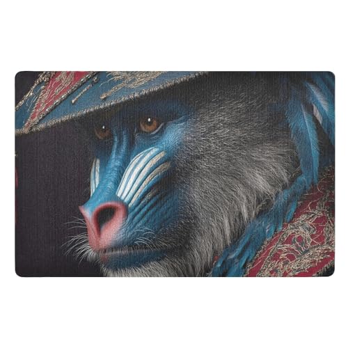 Felpudos Estampado De Mono Genial Antisuciedad Doormat Impermeable Alfombras Baño para Cocina Dormitorio Jardín 40X60 Cm