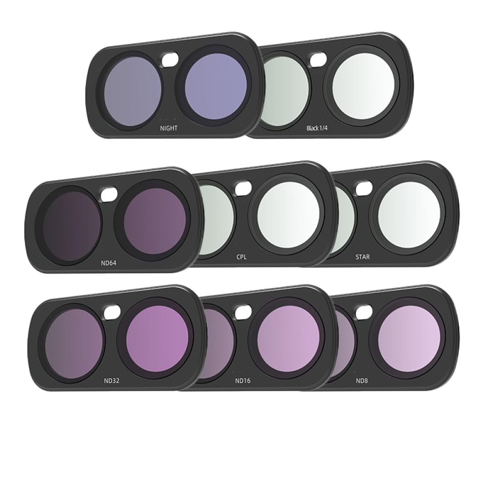 Luna Ultra zestaw filtrów, UV CPL STAR NIGHT 1/4 filtry czarnej mgły do obiektywu aparatu Insta360 Luna Ultra, wielowarstwowa rama aluminiowa ze szkła optycznego (zestaw 8-częściowy)