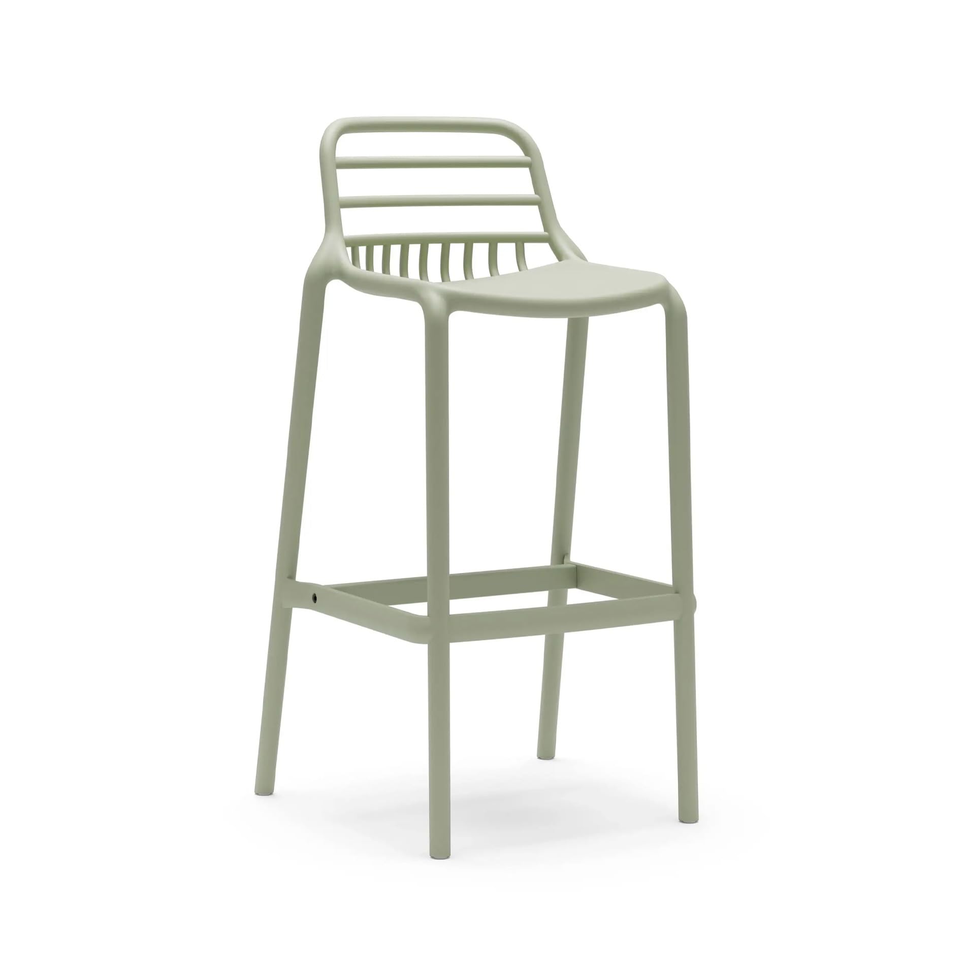 Rebecca Mobili Set 2 Sgabelli Alti da Bar, Sgabelli da Cucina, Verde Chiaro, Polipropilene, con Poggiapiedi, Design Moderno - Misure HxLxP: 97 x 46 x 40 cm - Art. RE7195