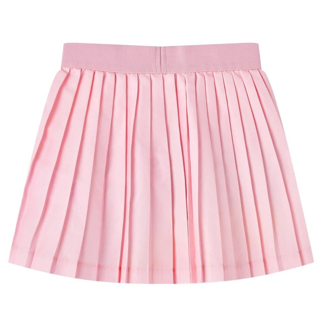Gonna pieghevole per bambini rosa chiaro, taglia % poliestere, linea ad A, motivo arcobaleno, elastico in vita, pieghe piegate per ragazze