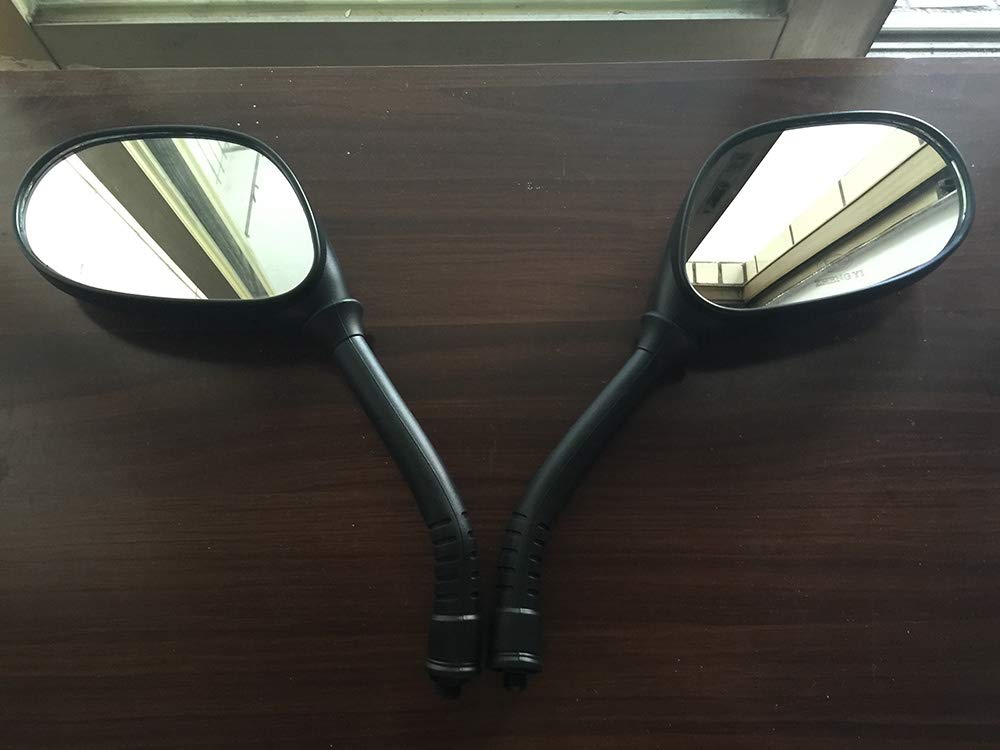 ViZe Rétroviseurs Latéraux Moto Universels 10 Mm - Miroirs Blancs Angle Réglable Scooter & Motard